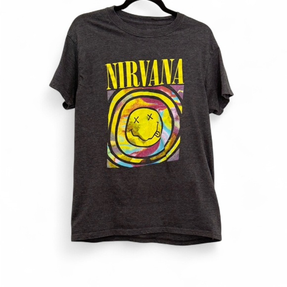 NIRVANA Black Tee with Colorful Smiley Design size XL - Picture 1 of 1